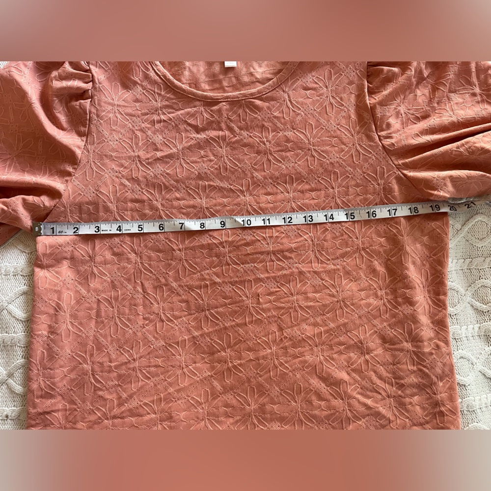 Lauren Conrad Light Pumpkin Women's Puff Sleeve Blouse Size Large - Picture 13 of 13
